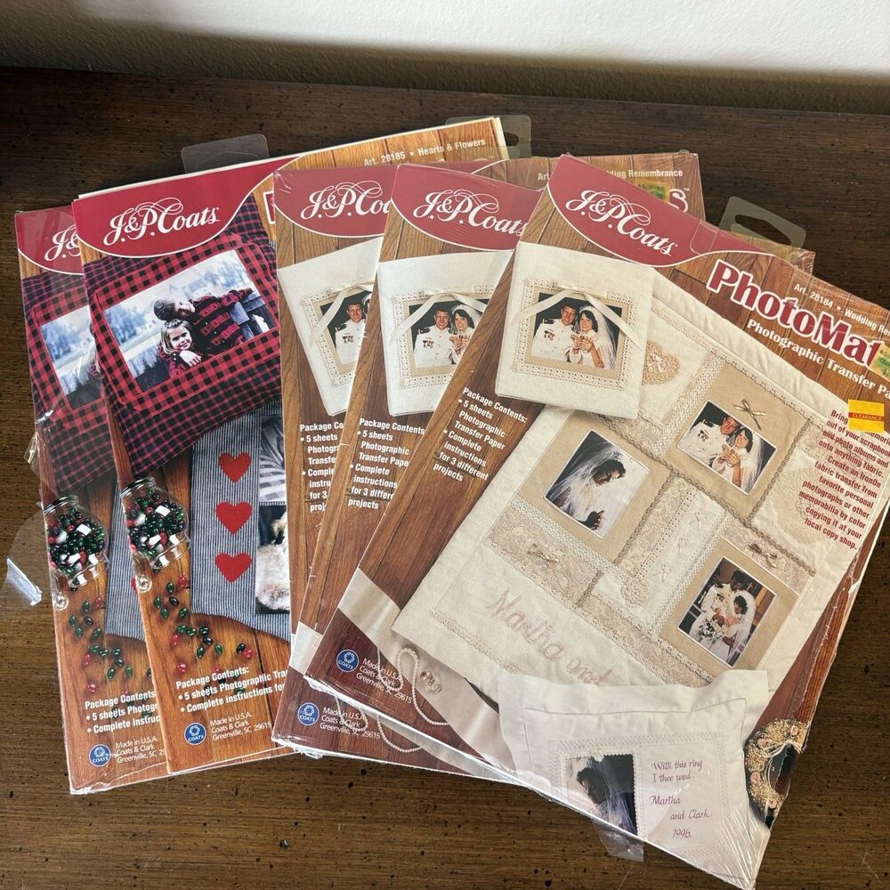 JP Coats  Photomates Photo Transfer Paper  Wedding Remembrance Hearts & Flowers